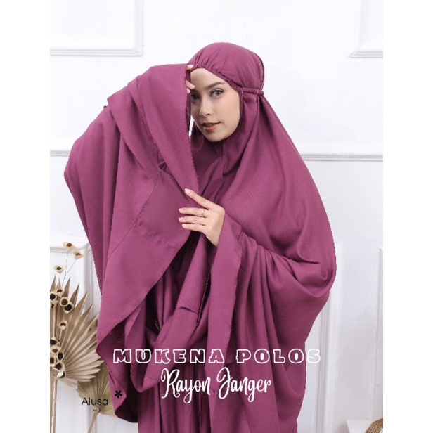 MUKENA BALI DEWASA JUMBO POLOS PUTIH  BANYAK WARNA LAINNYA ORIGINAL ALUSA