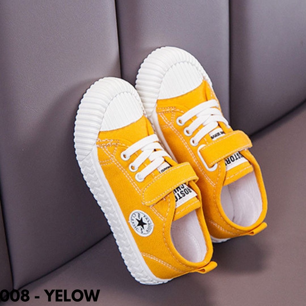 SEPATU VELCRO TALI ANAK BAHAN KANVAS LEMBUT ELASTIS ANTI SLIP KASUAL MODIS GAYA KOREA 008SEPATU