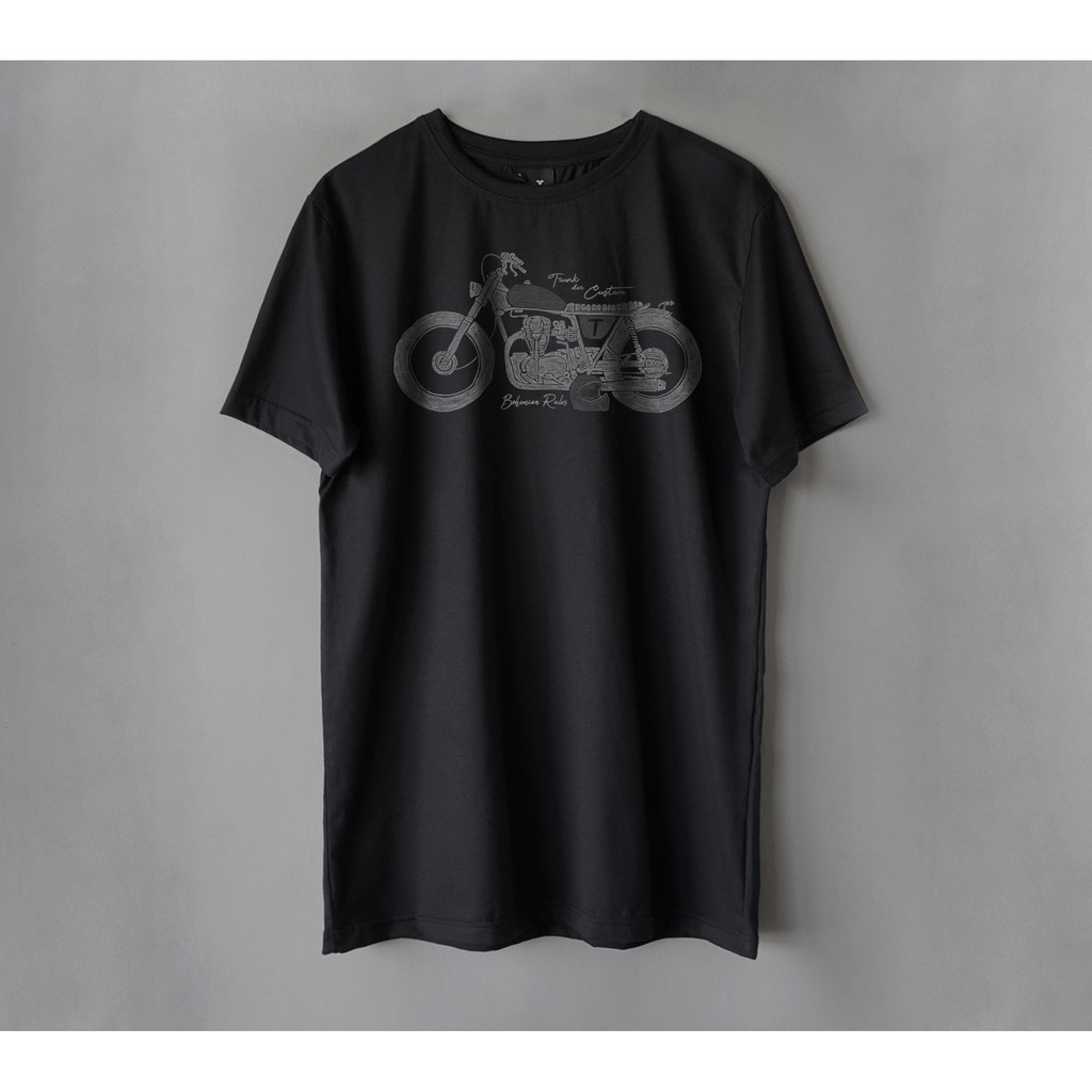 TRUNK TRIUMPH BLACK BAJU KAOS BAJU KEREN KAOS DISTRO BAJU MOTOR KAOS MOTOR MOTORCYCLE
