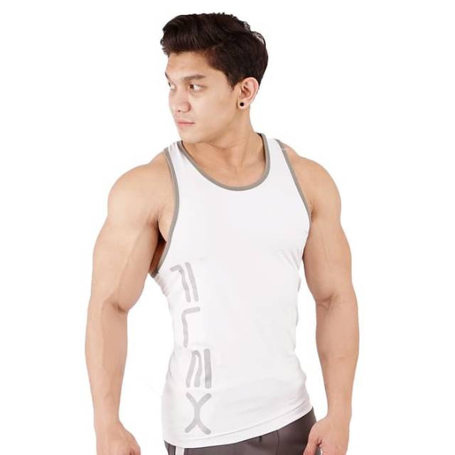 FSS-018PT Singlet sport fitness bodyfit FLEX putih