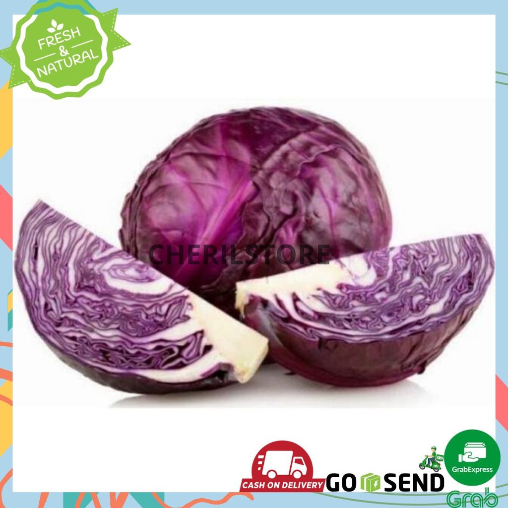 KOL MERAH / KOL UNGU 500-800GRAM GUBIS MERAH / GUBIS UNGU / RED CABBAGE SAYUR MAYUR SAYURAN ONLINE SURABAYA