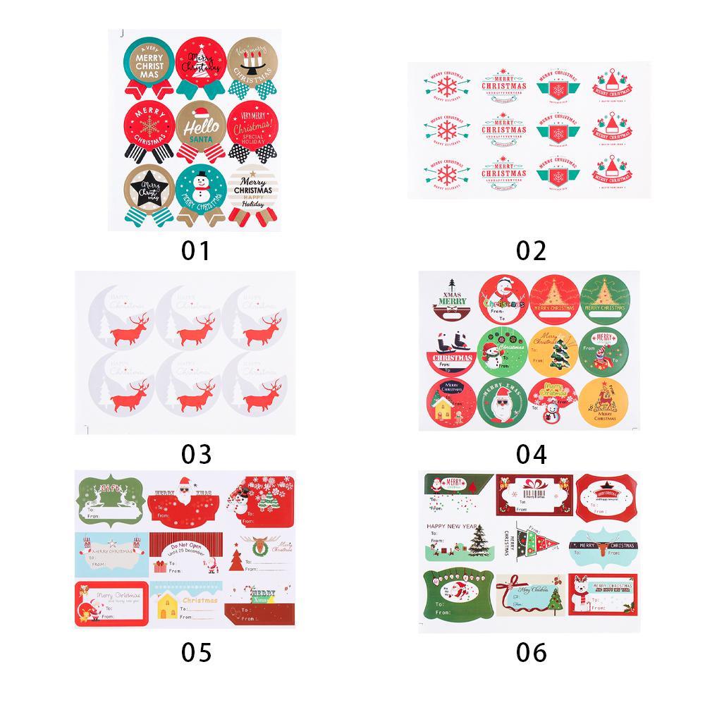 Populer 10lembar Kertas Hadiah Stiker DIY Sealing Biskuit Paket Self Adhesive Xmas Ornament