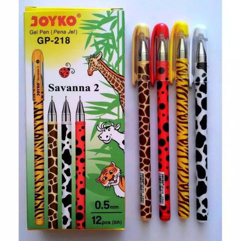 

PULPEN GEL PEN JOYKO SAVANA 2 GP -218 ( 0,5 MM ) ISI 12 PCS