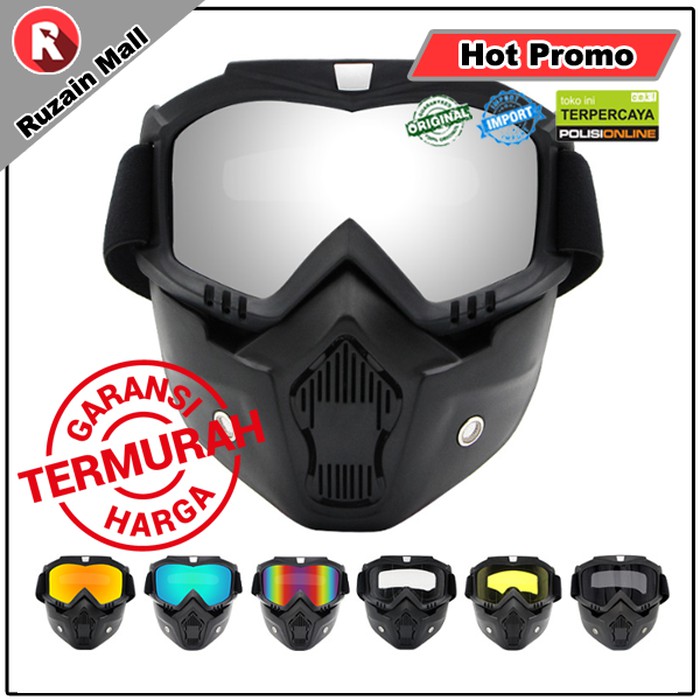 Google Mask Kaca Helm Retro Goggle Mask Moto cross Goggle Mask Trail