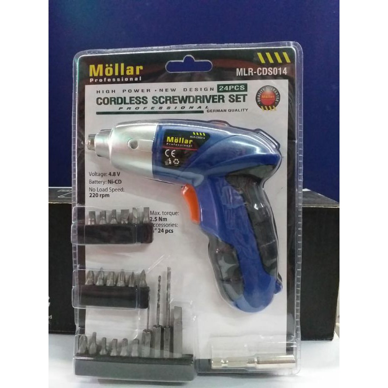 SET BOR CORDLESS SCREWDRIVER MOLLAR CDS014