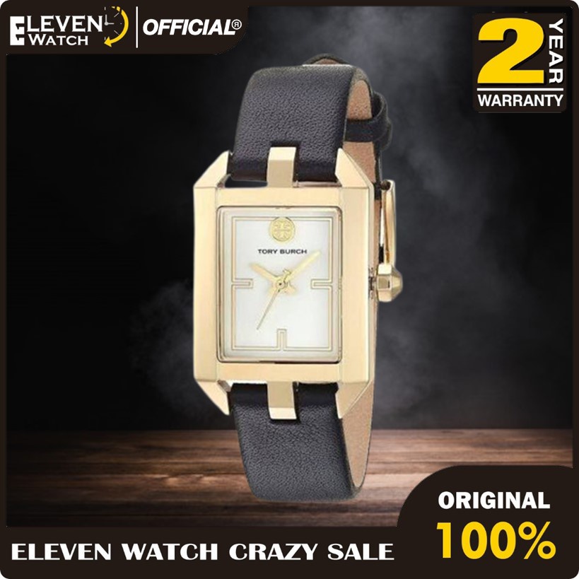 [Promo] Jam Tangan Wanita Tory Burch TBW1106 / TBW-1106 Black Dalloway Leather Gold Tone  Garansi 2 