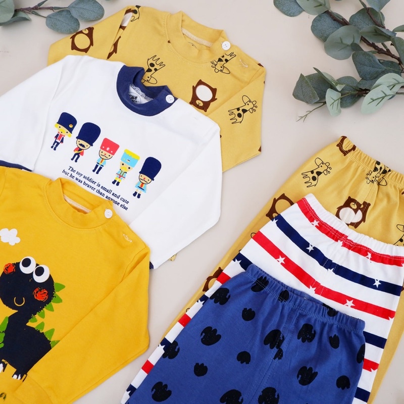 BARU! LIO048 Boys Baby Hampers Baju Tidur Piyama Setelan Sleepwear Bayi Laki-Laki cowok Adem