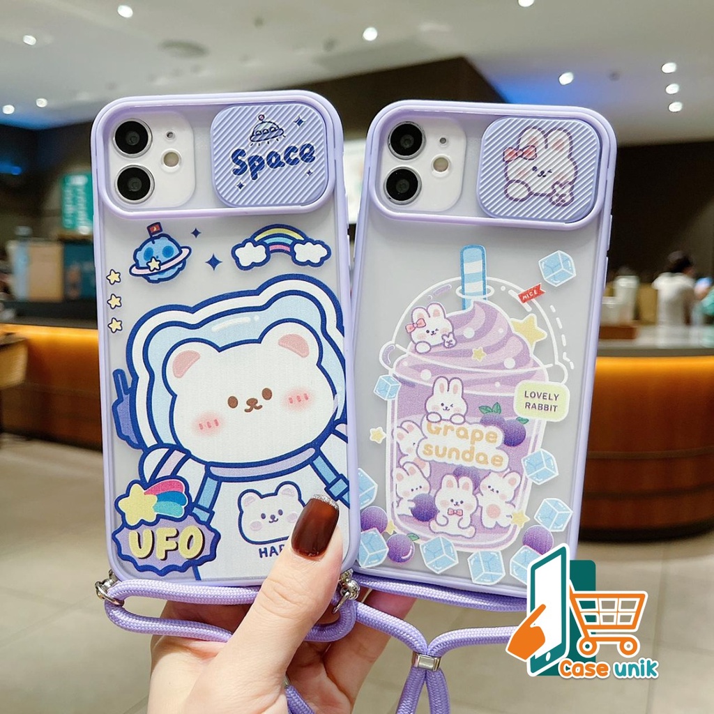 SS197 SOFTCASE SLINGCASE LAYARD  SLIDE KARAKTER OPPO A54 A3S A1K A5S F9 A7 A74 A12 A11K F1S A59 A39 57 A74 RENO 4 5F CS3530