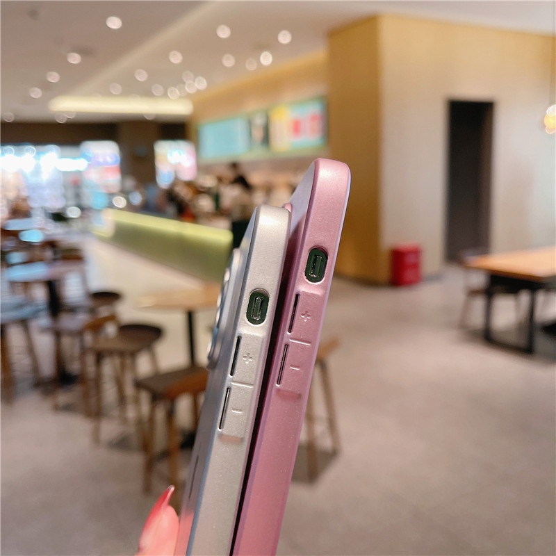 IPHONE Cat Metalik Bahan Silikon Dengan Lensa Film Phone Case Iphone11 12 13 14 Pro Max Plus X XS XR 78 Plus SE 2020 Shockproof Case Cover