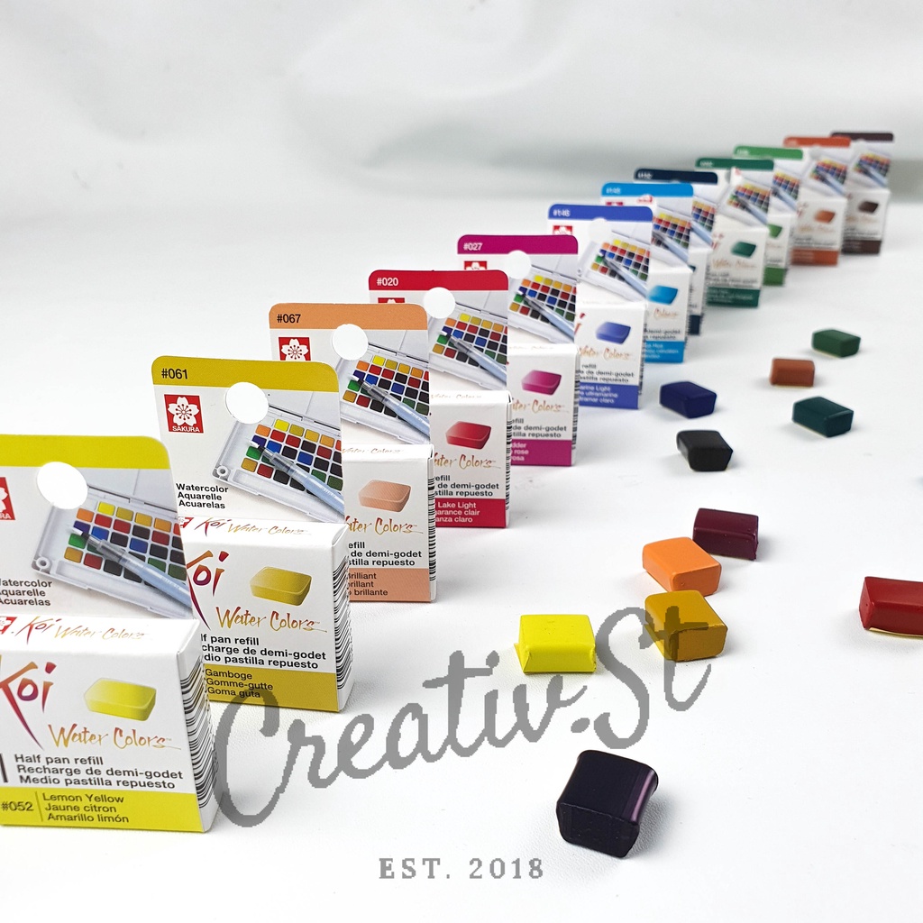 

H7Y Sakura Koi Watercolor Half Pan Part 2 Cat Air Padat Refill