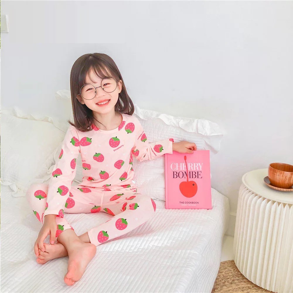 BAJU TIDUR ANAK SETELAN  LUCU KOREAN STYLE PREMIUM LEMBUT PEREMPUAN KH