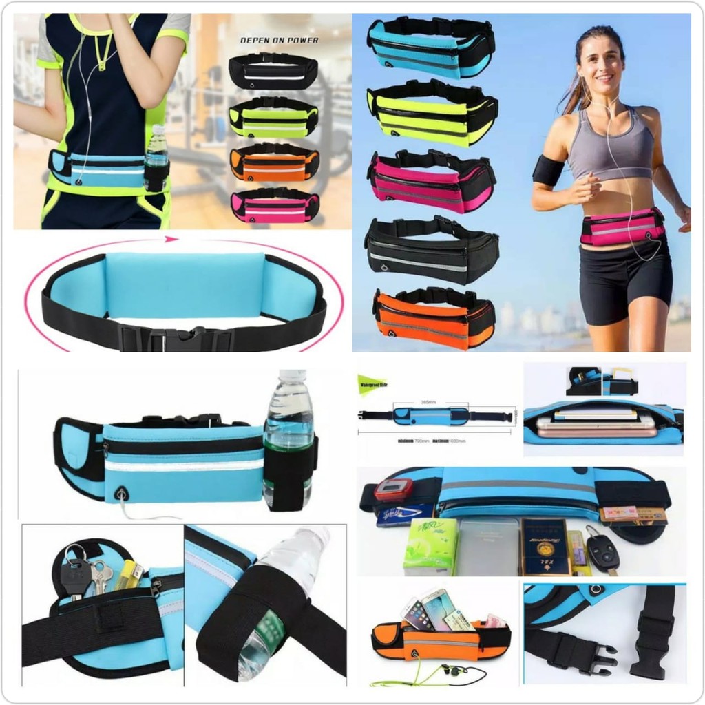 Tas Bag Pinggang Sport Olahraga Lari Jogging Running Belt Waterproof Sport Belt High Quality