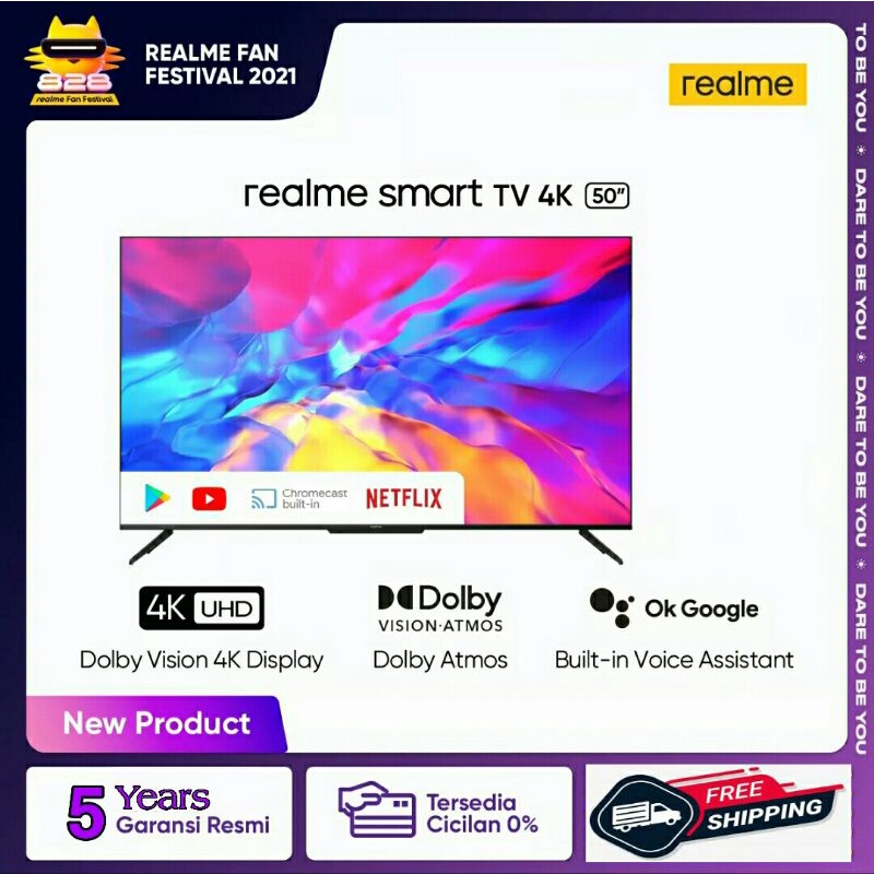 Realme Android Smart TV 4K 50inch Garansi Resmi