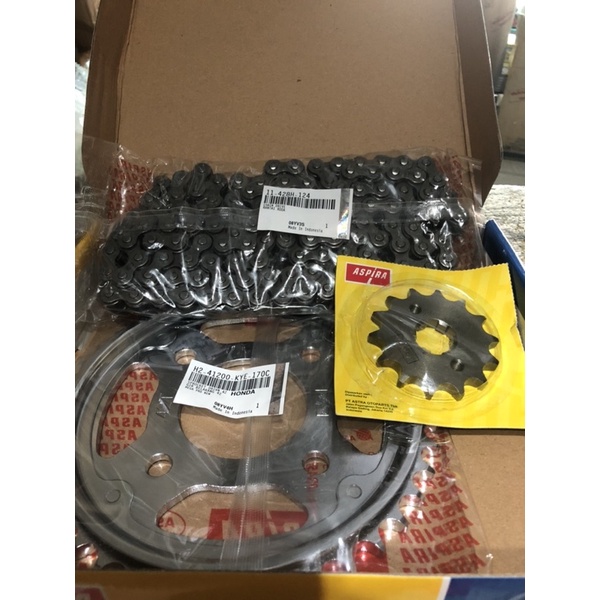 GEARSET HONDA MEGAPRO NEW MONOSHOCK / VERZA 42-14T KYE MERK ASPIRA