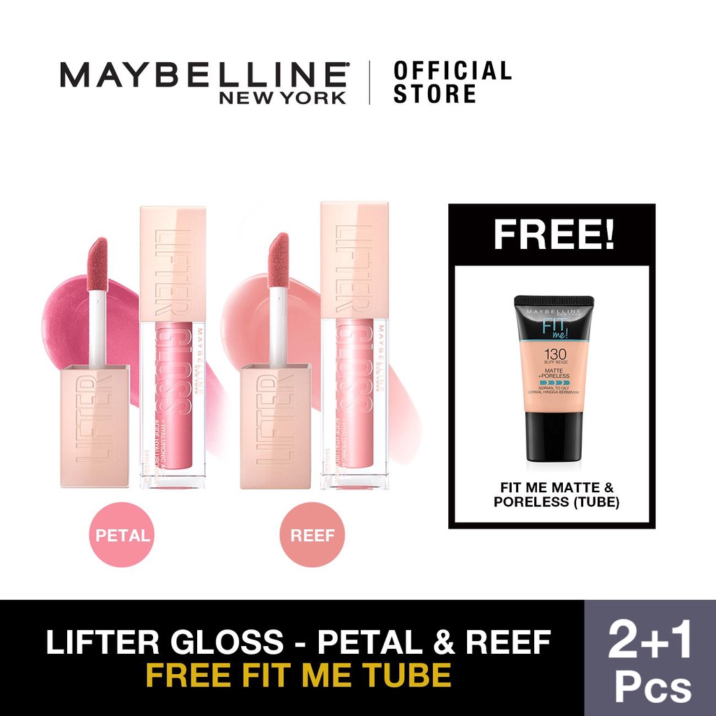 Maybelline Lifter Gloss Petal & Reef Liquid Lipstick Make Up Free Fit Me Tube 