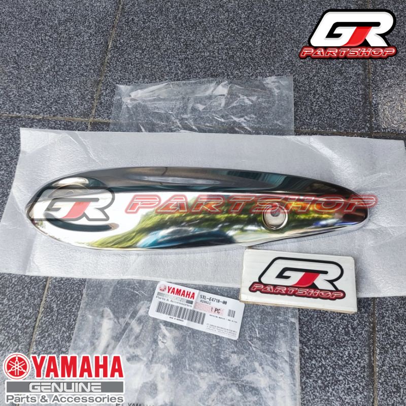tameng knalpot mio sporty 2003-2007 ori ygp cover pelindung chrome mio 2004 2005 2006 original yamaha
