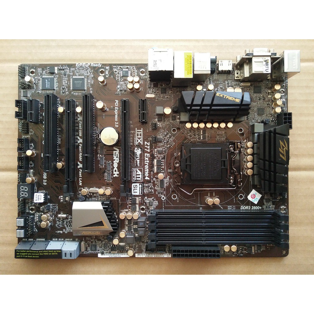 MOBO Motherboard Super Gaming ASRock Z77 Extreme 4 LGA1155 H61 B75. 4-slot RAM. 2-slot VGA. USB 3.0