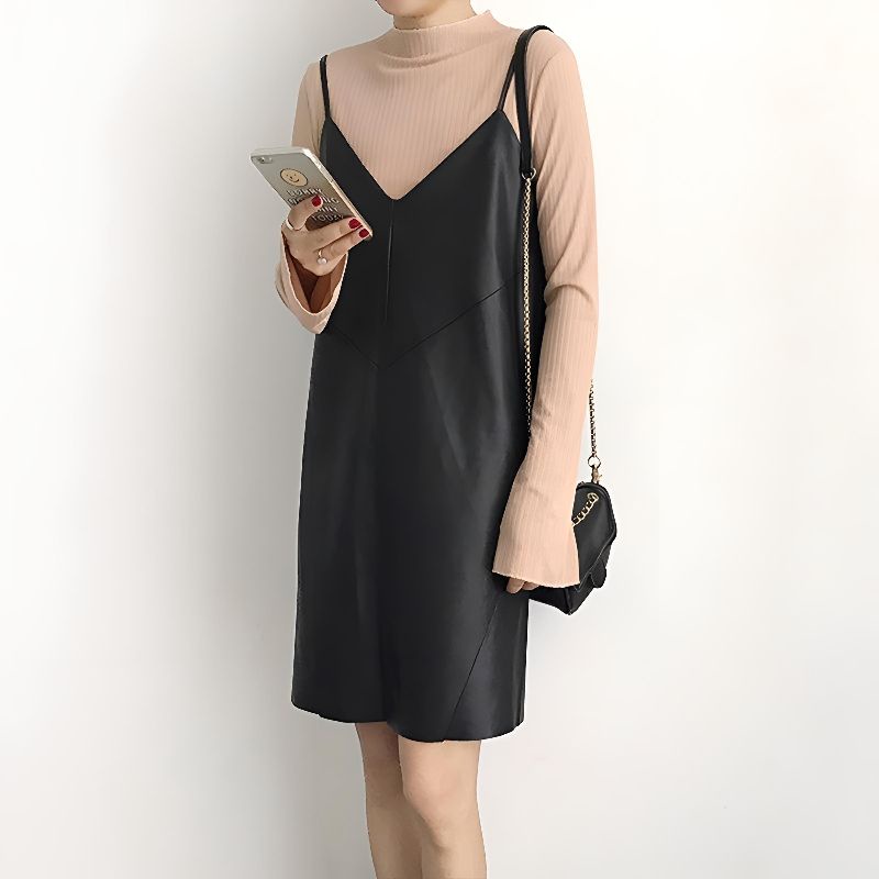 Gaun Kulit Wanita Kasual Dress Leather Women's by Tailor Labs