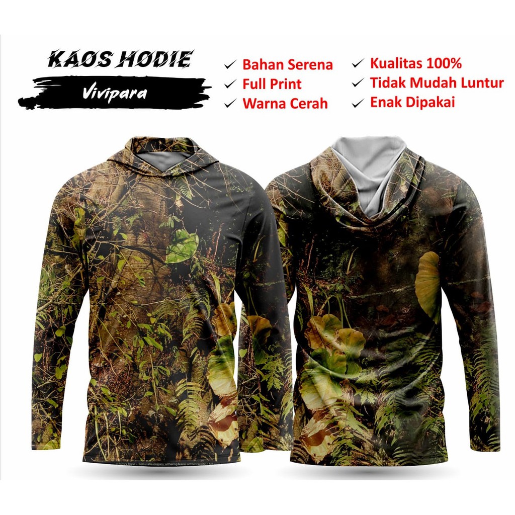 Kaos Hodie Camo Lengan Panjang Vivipara Pria Wanita Terbaru Termurah