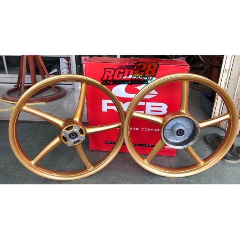 VELG RCB SET SP522 GOLD TROMOL BESAR ,UNIVERSAL ALL MOTOR RXKING,JUPZ,FISR,DAN HONDA CB,GL,MP,TIGER-1