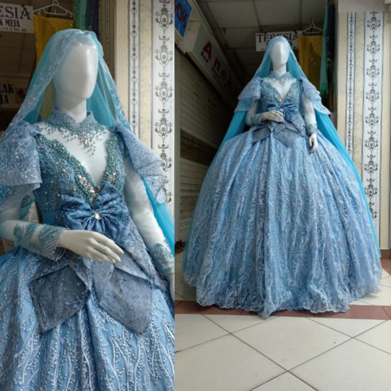 GAUN PENGANTIN MUSLIM | BAJU PENGANTIN | BUSANA PENGANTIN | GAUN PENGANTIN MODERN L