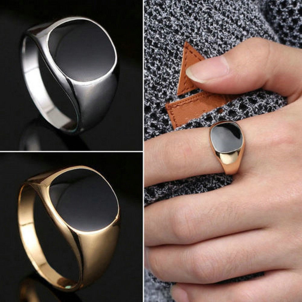 Cincin Pria Stainless Steel Polish Gold dan Silver JCP-002