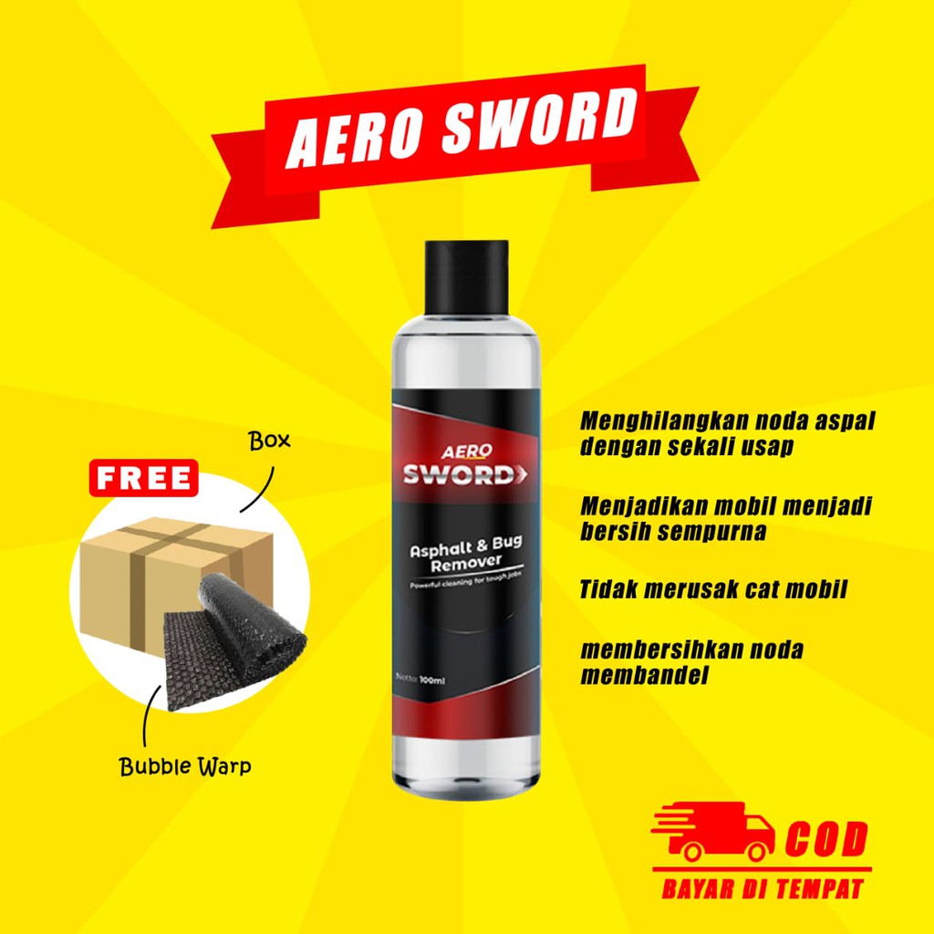 (BONUS LAP MICROFIBER) Aero Sword PENGHILANG BEKAS STIKER, ASPAL, GETAH POHON