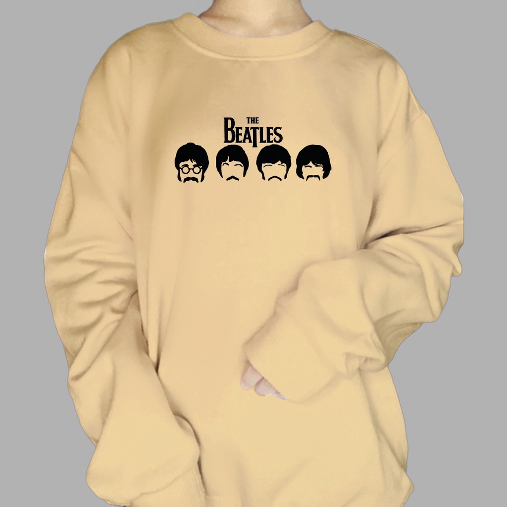 CREWNECK SWEATER UNISEX CASUAL THE BEATLES PERSONIL ICON FLEECE TEBAL PREMIUM KEKINIAN TERLARIS''