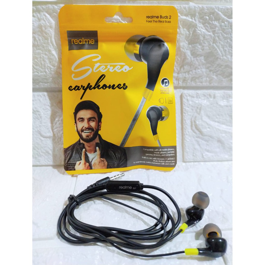 HEADSET / EARPHONE / HANDSFREE HF REALME RMA103 BUDS 2 SUPERBASS PACKING IMPORT SUARA PATEN