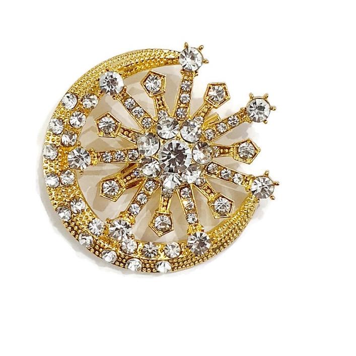 Review Bros Dada Bulan Sabit/Bros Bulan Bintang/Bros Kristal Korea/Bros Mewah Murah Grosir Impor | T