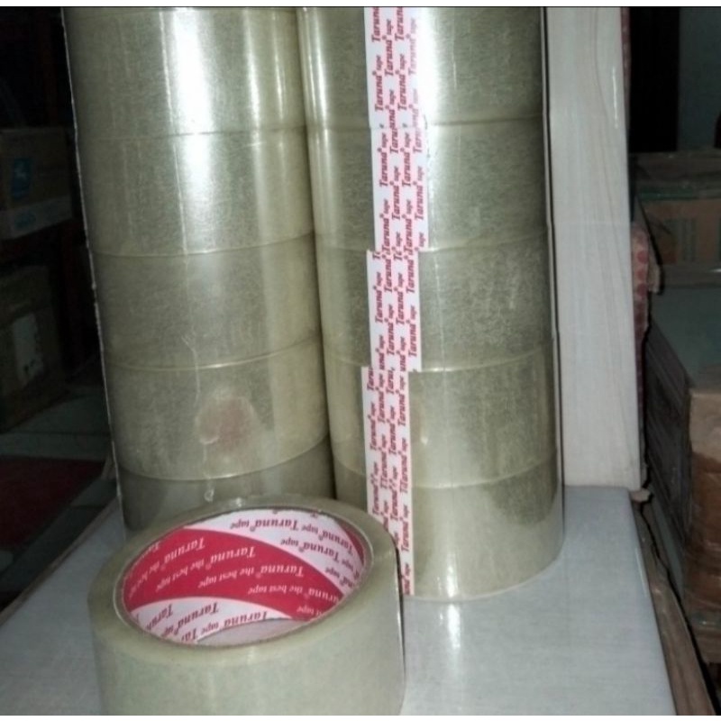 

Lakban Bening Merk TARUNA ukuran 90 yard ( Harga 1 Slop isi 6 pcs )