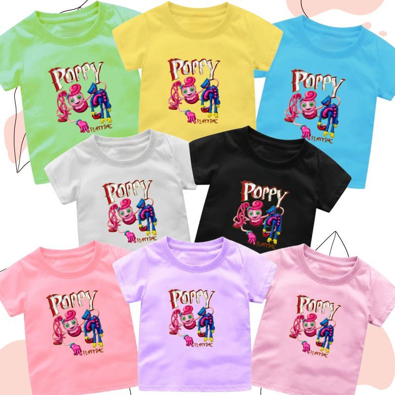 Baju Kaos Atasan anak CEWEK-COWOK  HUGGY WUGGY POPY PLAY TIME 1-12Tahun UKURAN S.M.L.XL.2XL.3XL