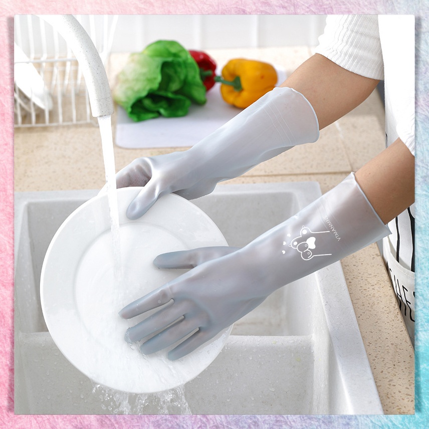 Sarung Tangan Karet Latex Tebal Cuci Piring Serbaguna Rubber Glove Anti Slip Safe Glove Anti Air Motif