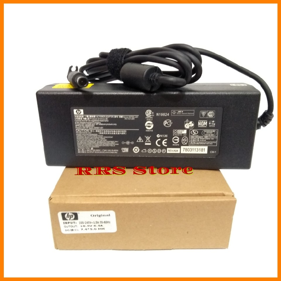 Original AC Adaptor HP-COMPAQ 18.5V 6.5A (7.4*5.0mm) 120W/PA-1121 BONUS KABEL POWER