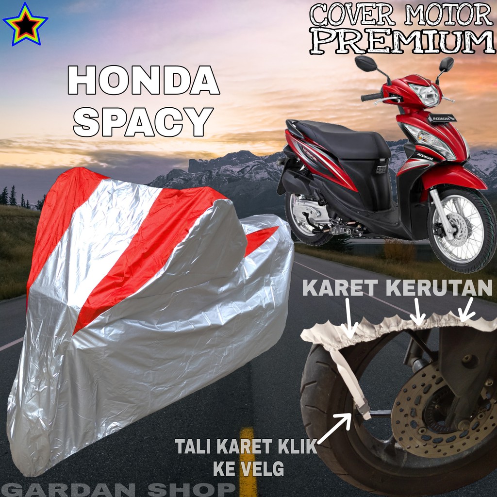 Sarung Motor HONDA SPACY Silver MERAH Body Cover Penutup Motor Honda Spacy PREMIUM