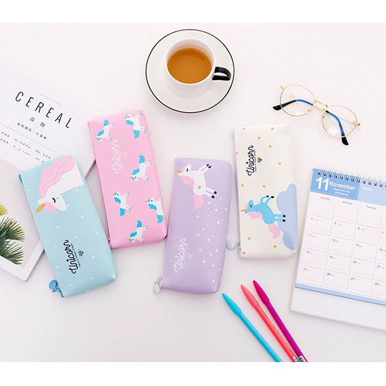 Tempat Pensil Karakter UNICORN Lucu Warna Pastel / Pencil Case Unicorn / Tempat Alat Tulis Unicorn