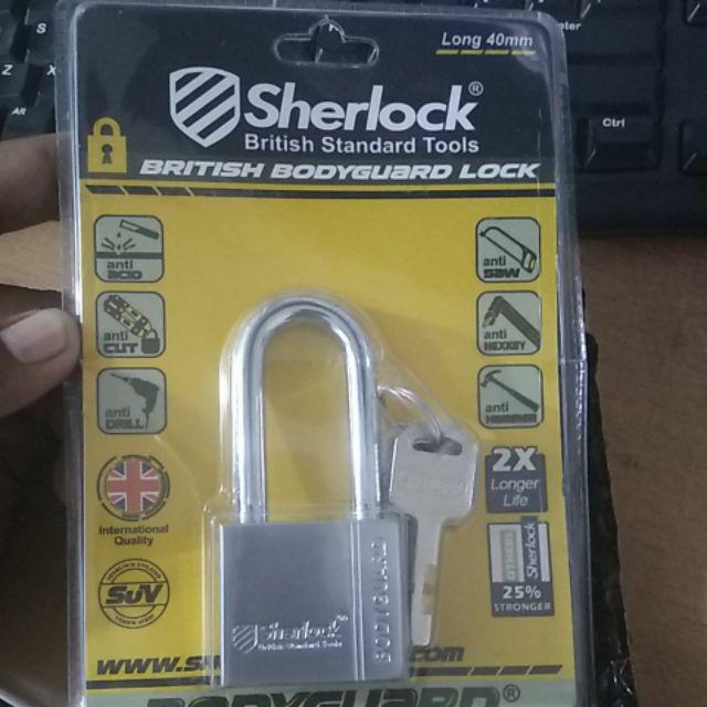 Gembok Sherlock Bodyguard 40mm Long - Gembok Anti Maling British Standard