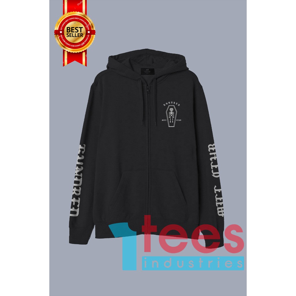 JAKET HOODIE ZIPPER PEWDIEPIE MERCH HUNDRED MILL CLUB