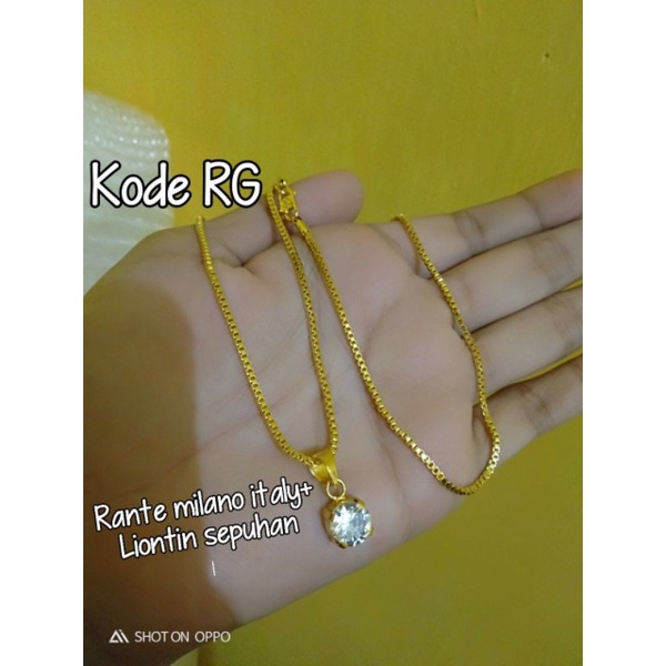 TERMURAH kalung Milano italy liontin Deasy mata1 sepuhan ems24k