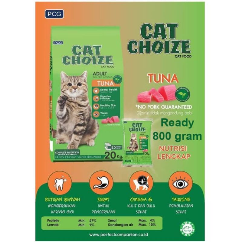 Cat Choize Tuna /salmon 800gr.makanan kucing kering cat choise