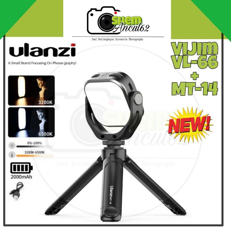 Ulanzi Led video light Vijim VL-66 plus Mini Tripod MT-14