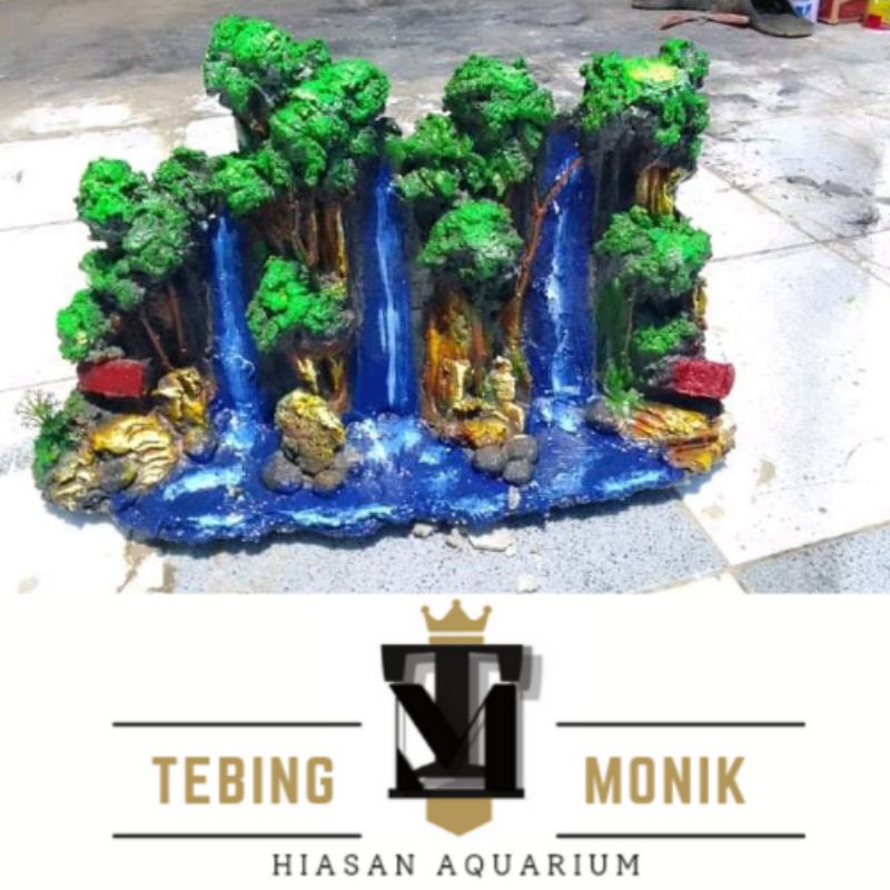 MINIATUR/HIASAN AQUARIUM TEBING MINIATUR AIR TERJUN Triset AQUARIUM