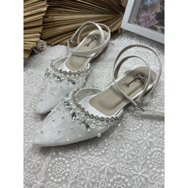 flatshoes wanita Rafaizoutfit syantika tali putih