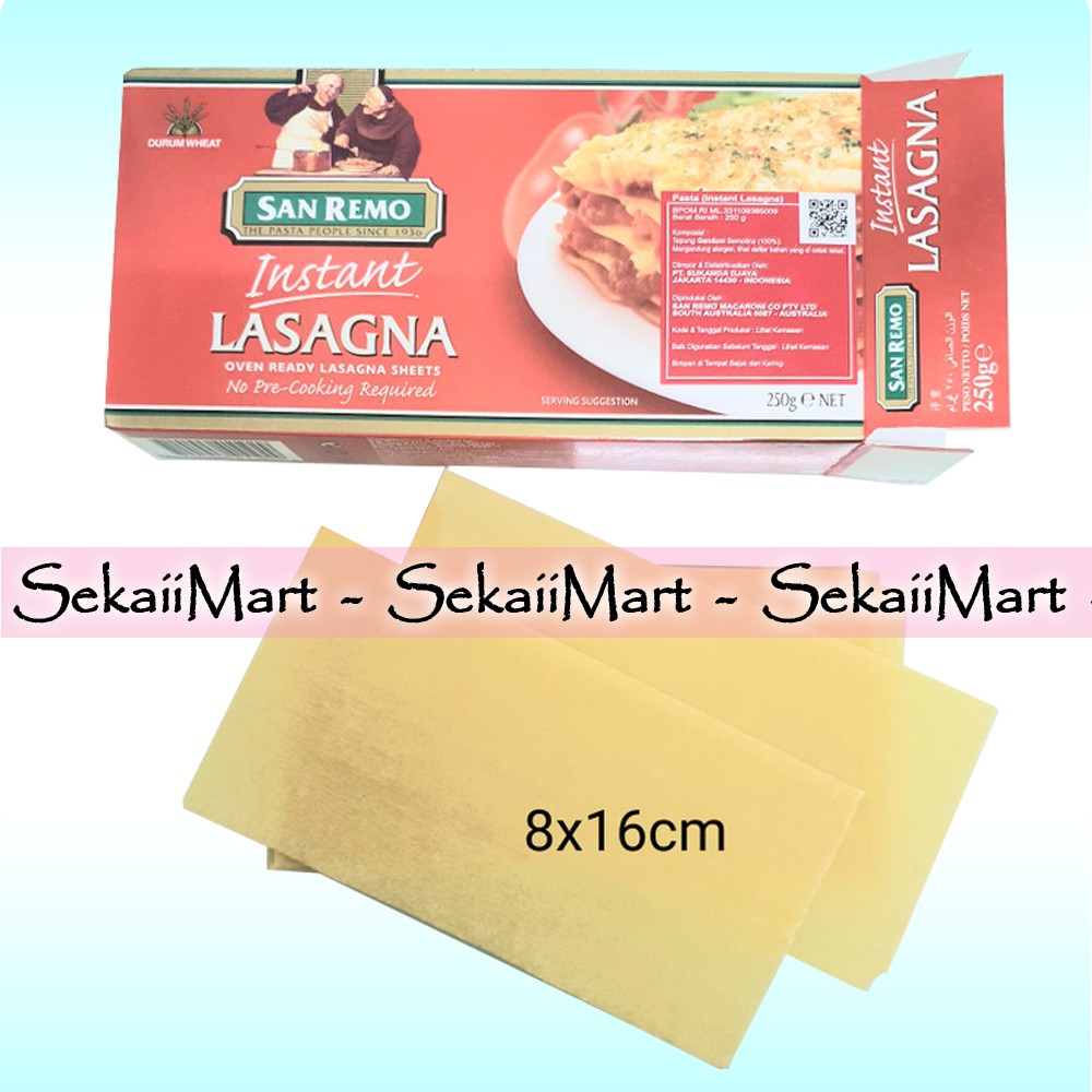 

SAN REMO Instant Lasagna 103 Pasta Sheet 250g - SANREMO Kulit Lagsana Lembaran