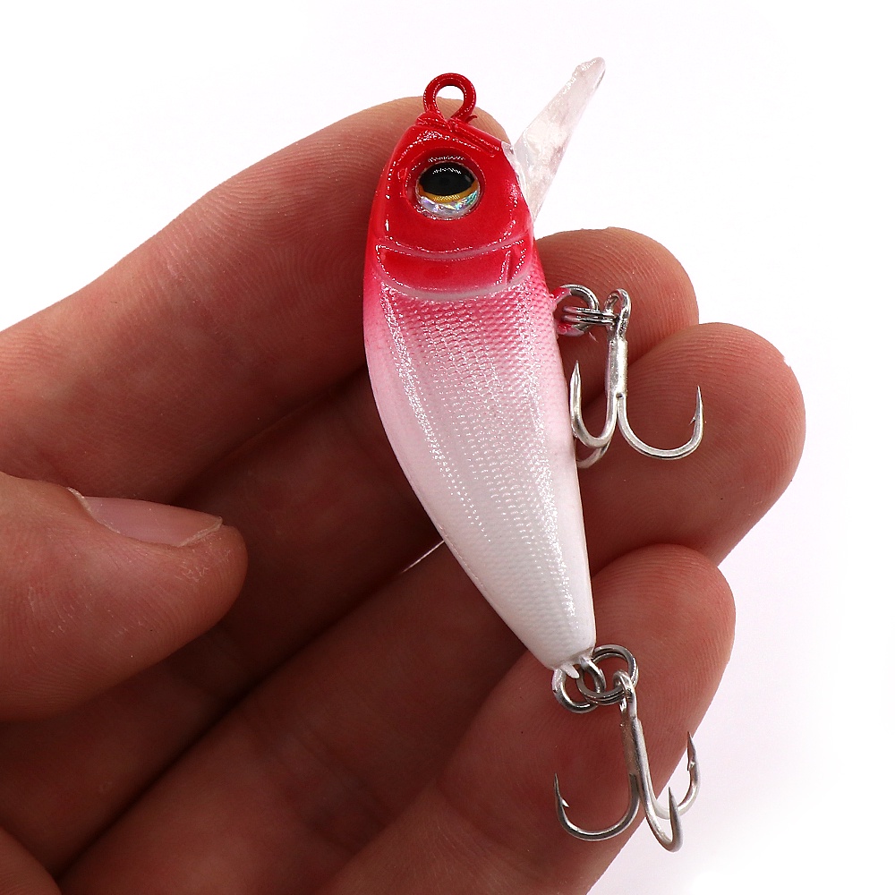 Umpan Pancing Hard Bait Bentuk Ikan Imitasi Panjang 4.5cm Berat 5g Dengan Mata 3D