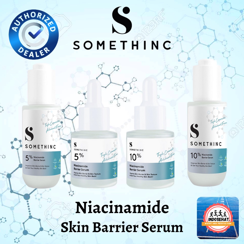 SOMETHINC Niacinamide Skin Barrier Serum 5% & 10% - Serum Perawatan Pelembab Pencerah Skin Barrier Wajah