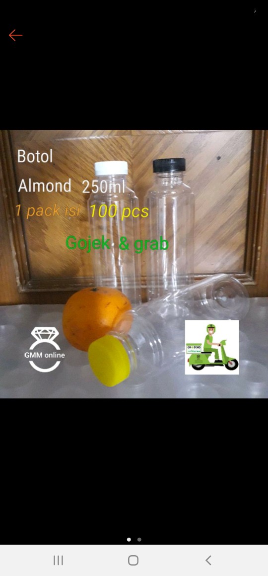Botol Almond 250ml Botol Plastik Botol Jamu Khusus Gojek