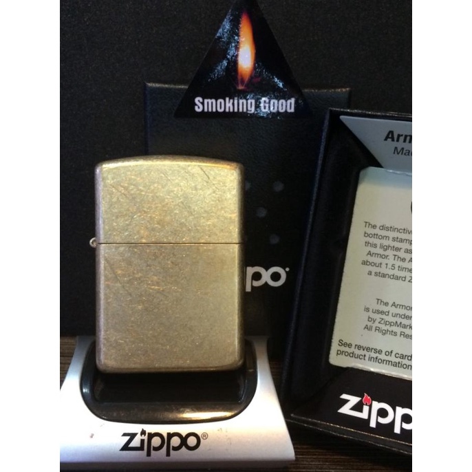 Zippo Armor tumbled brass 28496