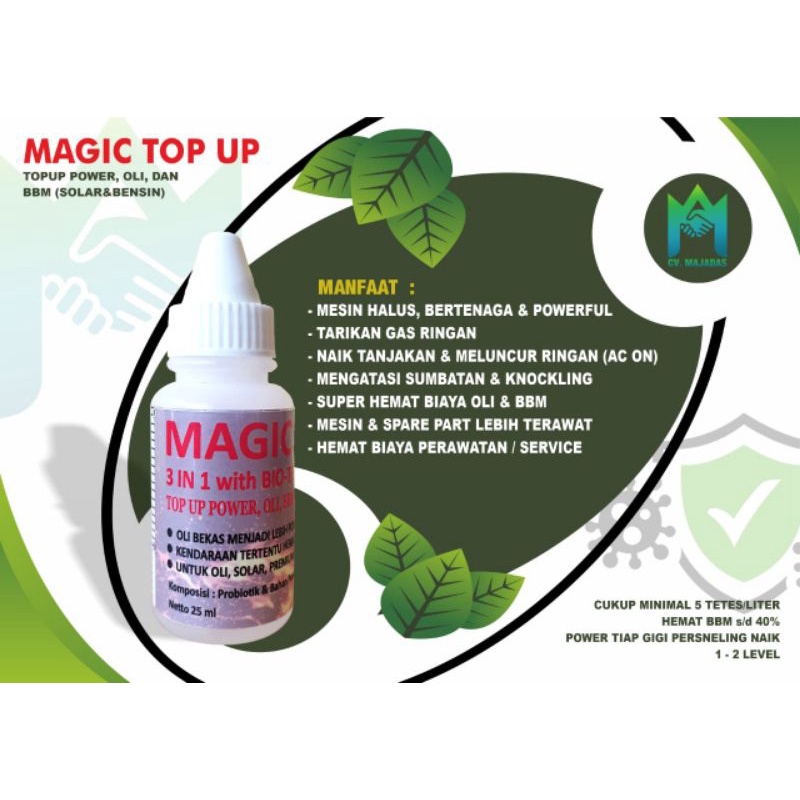 GnG Magic Top Up. PEN6HEM4T BBM untuk Mobil tanpa harus Ganti Oli. 1 botol 25ml Masukkan semua ke ol