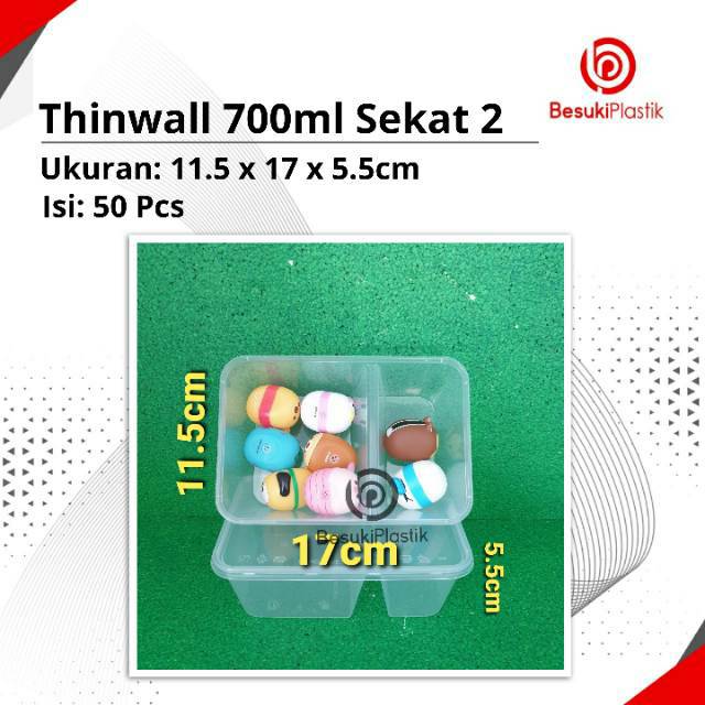 Thinwall Suapi 700ml SEKAT 2 / Thinwall Box Suapi 700ml SEKAT / Thinwall Sekat 700ml